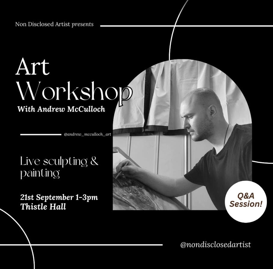 Join us this Saturday, the 21st, from 1–3 PM for an exciting art workshop! Special guest @andrewmccullochart will be showcasing a live drawing demonstration. Don't miss out! #nondisclosedartist2024 #nondisclosedartist #nzartists